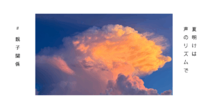 夕焼けに輝く入道雲